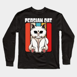 Persian Cat - Cute Retro Style Kawaii Cat Long Sleeve T-Shirt